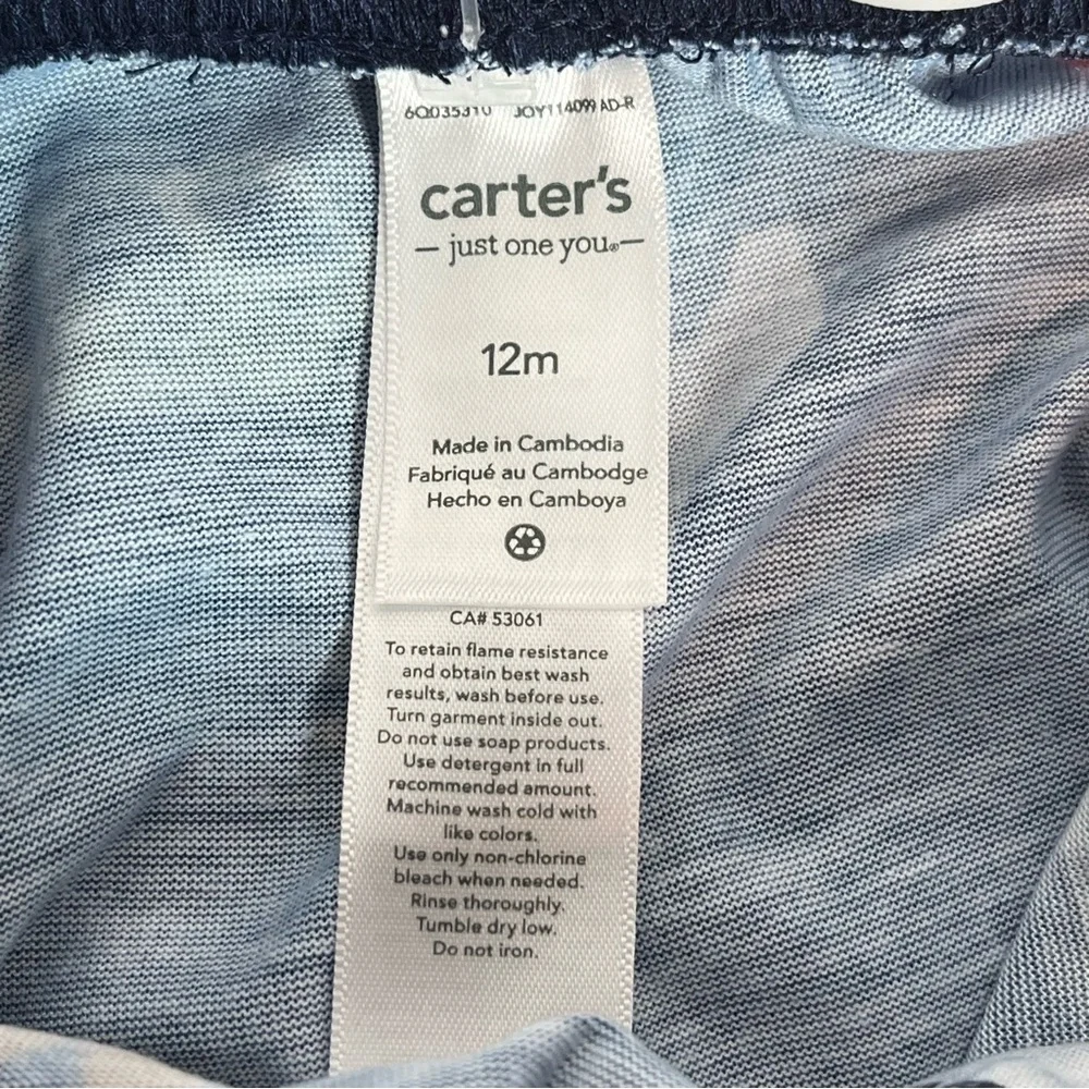 Carter's Toddler Boys' Blue 2pc 'Hauling Off to Bed' Pajama Set Size 12M New!
